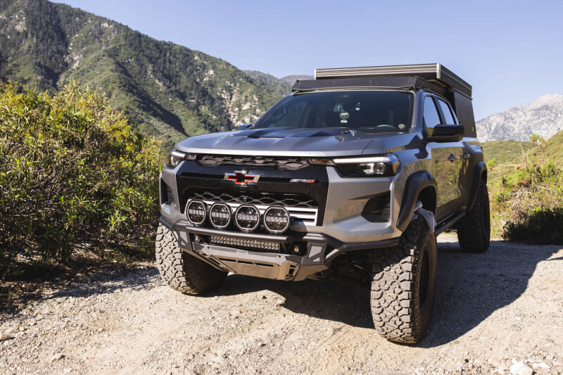 Chevrolet Colorado ZR2 Front Bumper - DV8 Offroad - Tube with Skid Plates - Micro-Texture Black with Gray Accents - `23-`26